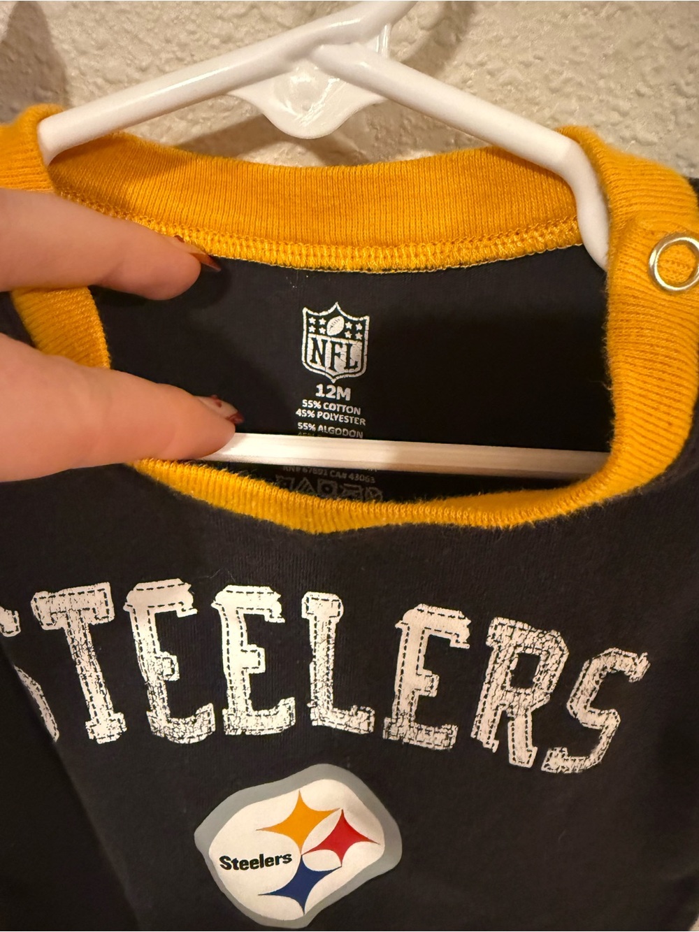 STEELERS BABY ROMPER 12 MONTHS - Picture 2 of 3